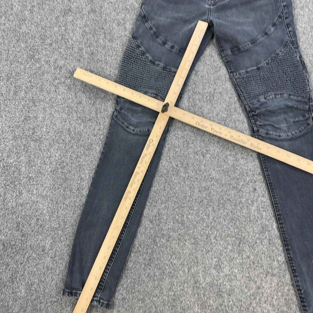 True Religion Rocco Moto Jeans Mens 29x31 Blue Relaxed Skinny Biker Denim Pants